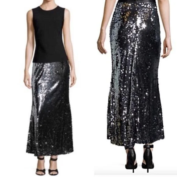 Carmen Marc Valvo Sequin, Long Skirt. Size 6 - Picture 2 of 7